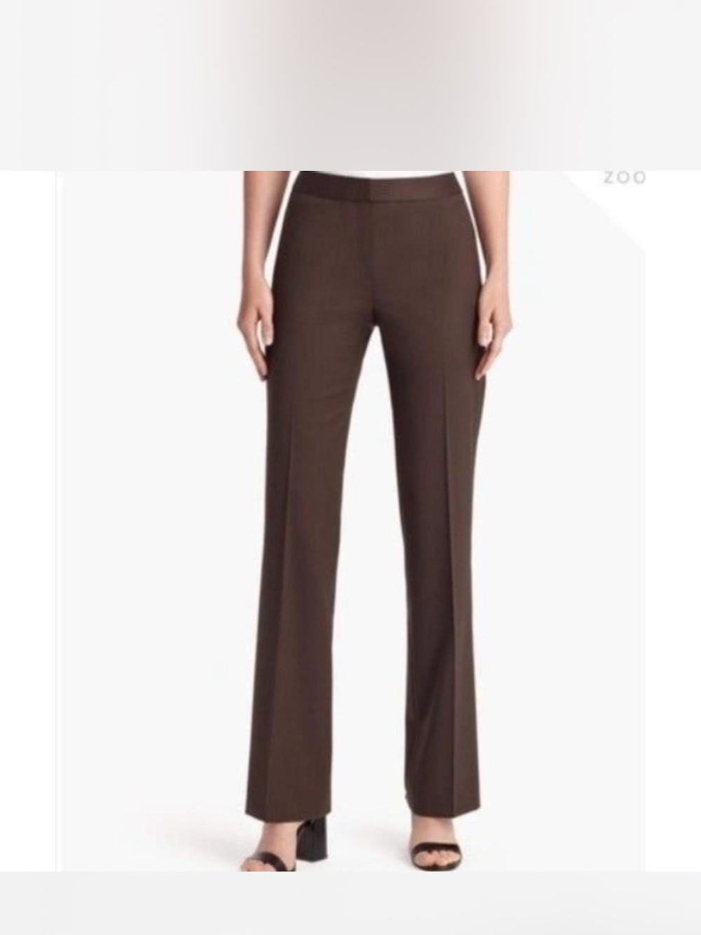 Lafayette 148 Women's Responsible Stretch Marino Wool Gates Pant in Dark Brown